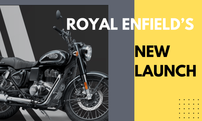 Royal Enfield's lineup featuring the Goan Classic 350, Scram 440, Guerilla 450, Interceptor Bear 650, and Classic 650 motorcycles.