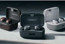 Sennheiser Momentum True Wireless 4 earbuds showcasing their sleek design and advanced features.
